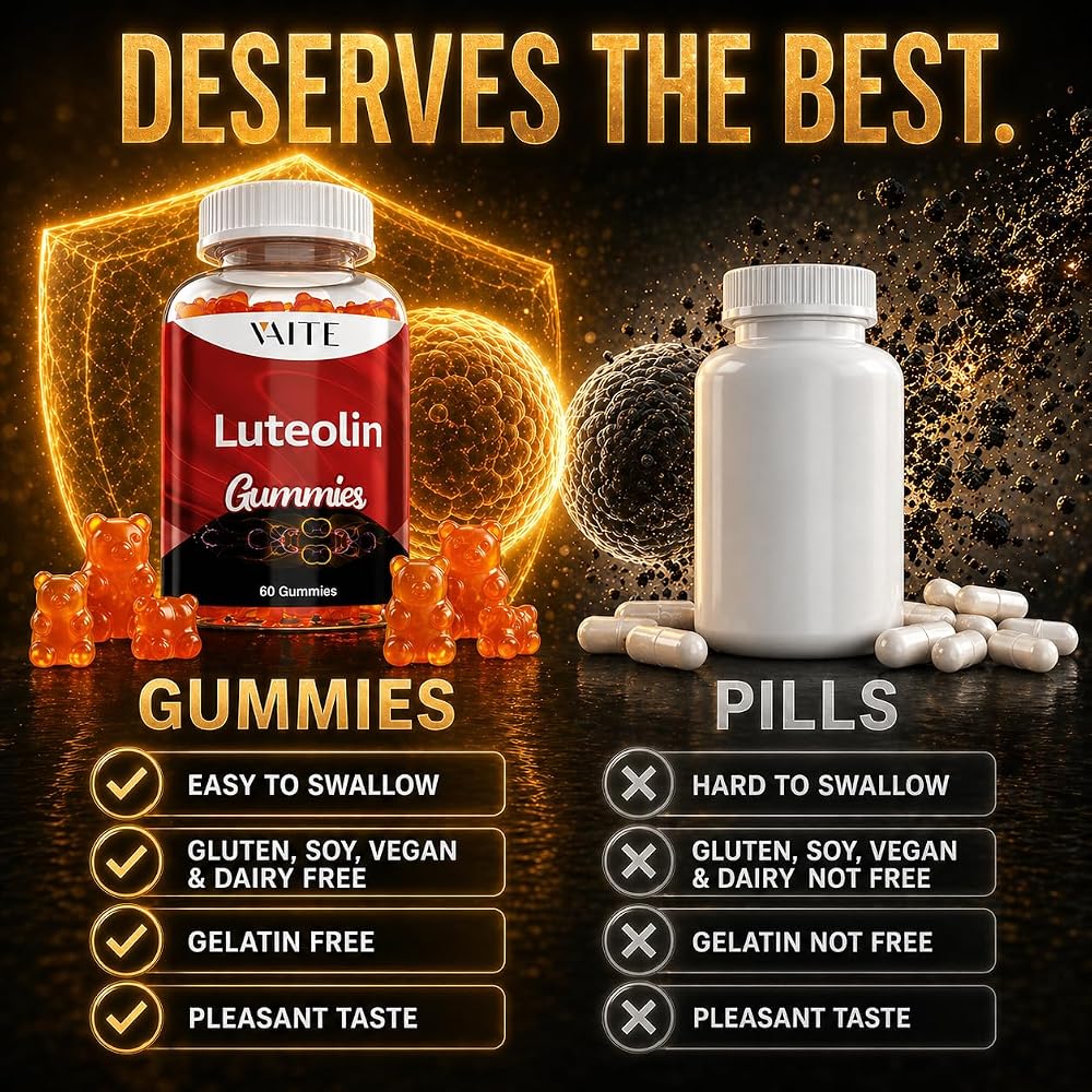 VAITE Luteolin 100mg Antioxidant Gummies for Brain Health - 60 Gummies - image 5