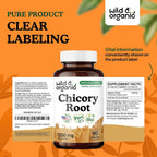 Wild & Organic Chicory Root Fiber Capsules - 1200 mg of Chicory Root