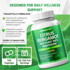 Nessarit Citrus Bergamot 1470mg with Red Yeast Rice - 150 Capsules - image 6