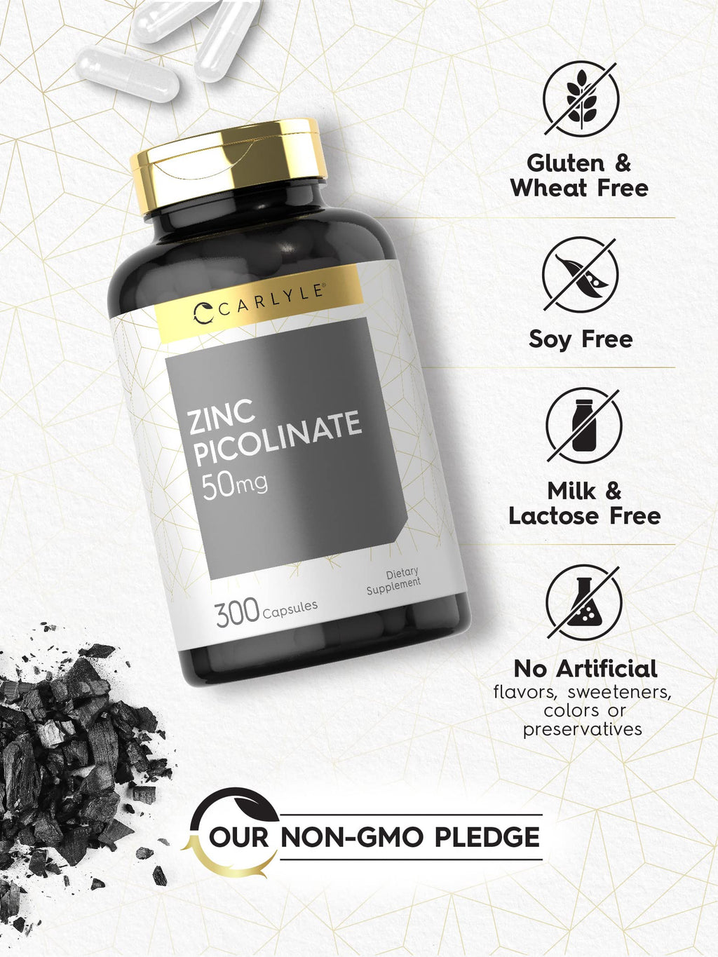 Carlyle Zinc Picolinate 50mg Capsules - 300 Count - image 4