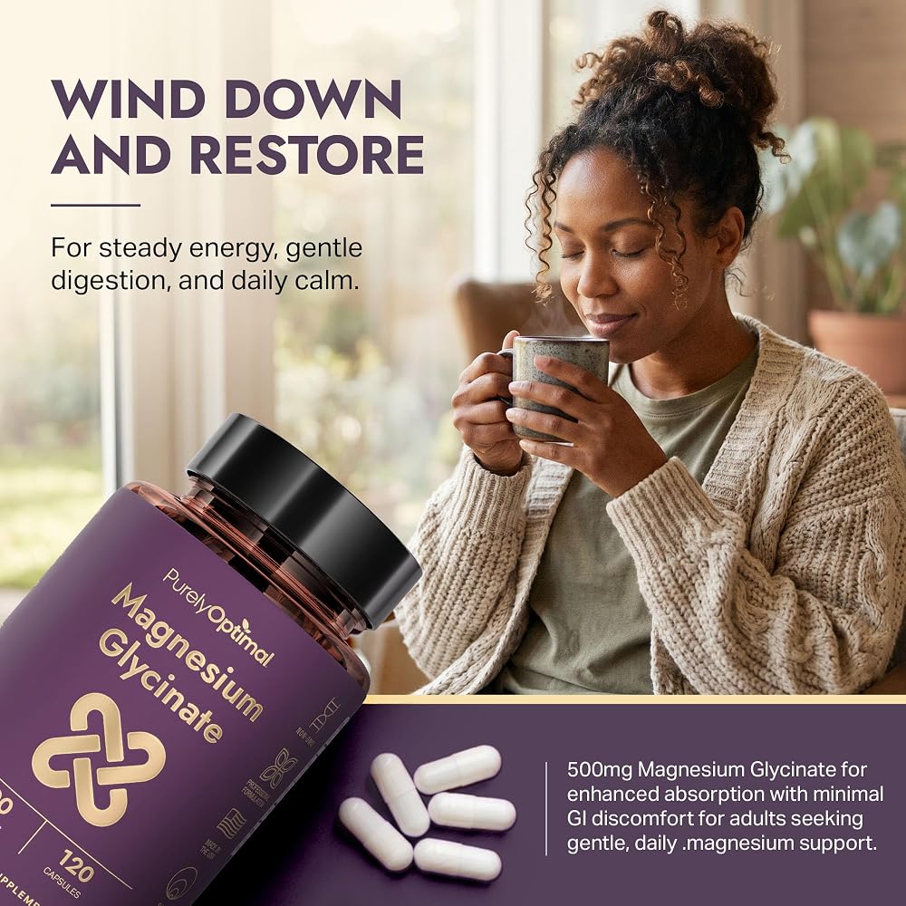 Purely Optimal Magnesium Supplements 500mg (Multiple Types) - 120