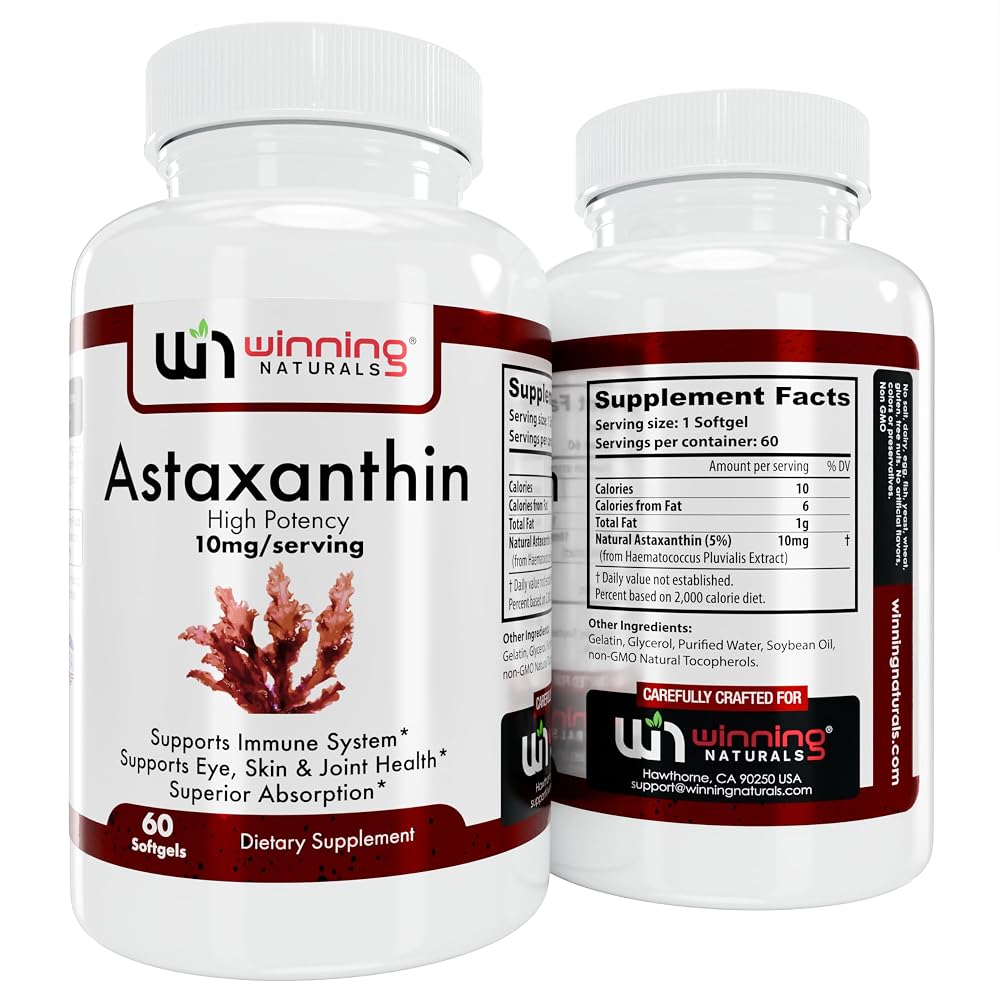 WINNING NATURALS Astaxanthin 10 mg Softgels - 60 Count