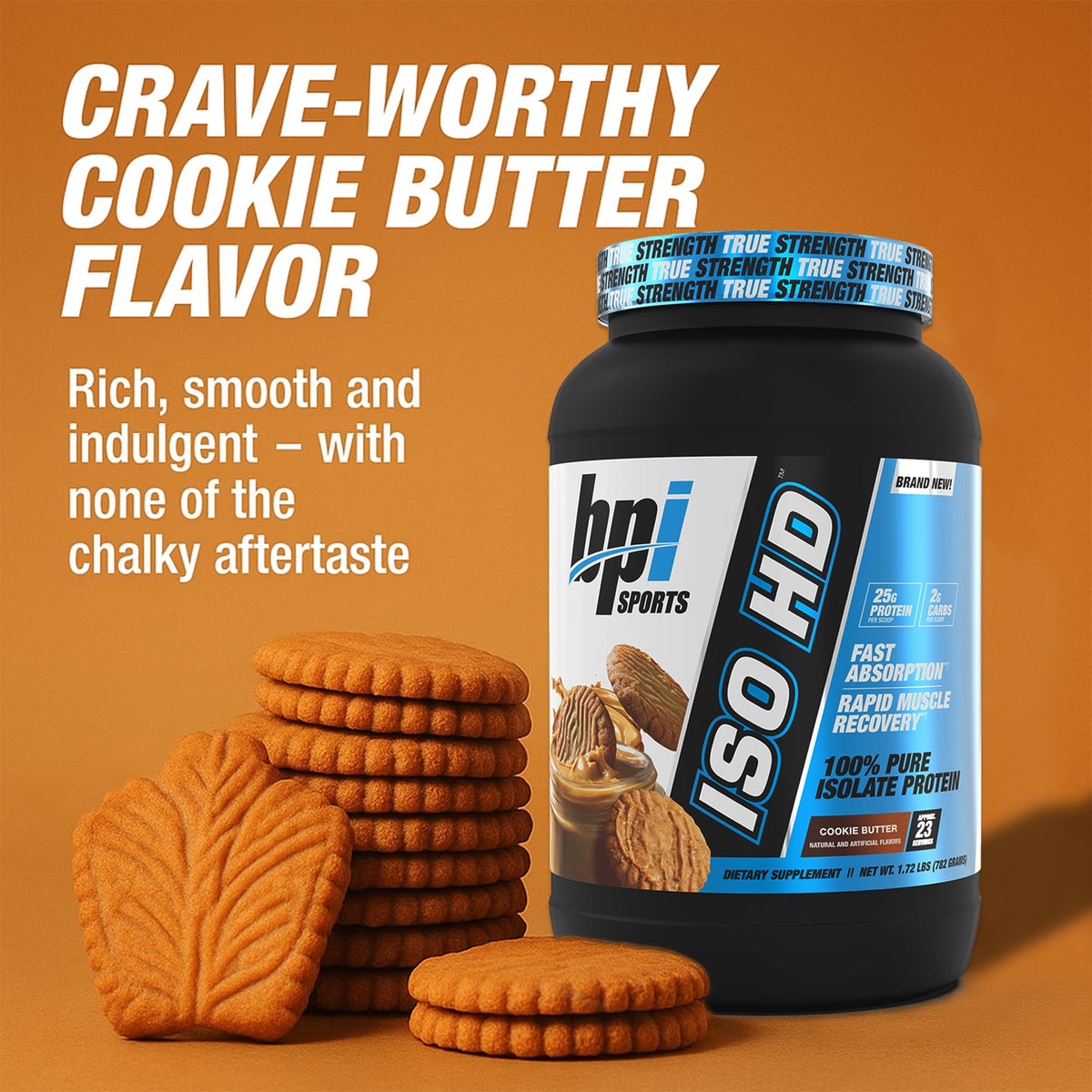 BPI Sports ISO HD Isolate Protein Powder Cookie Butter - 23 Servings - image 4