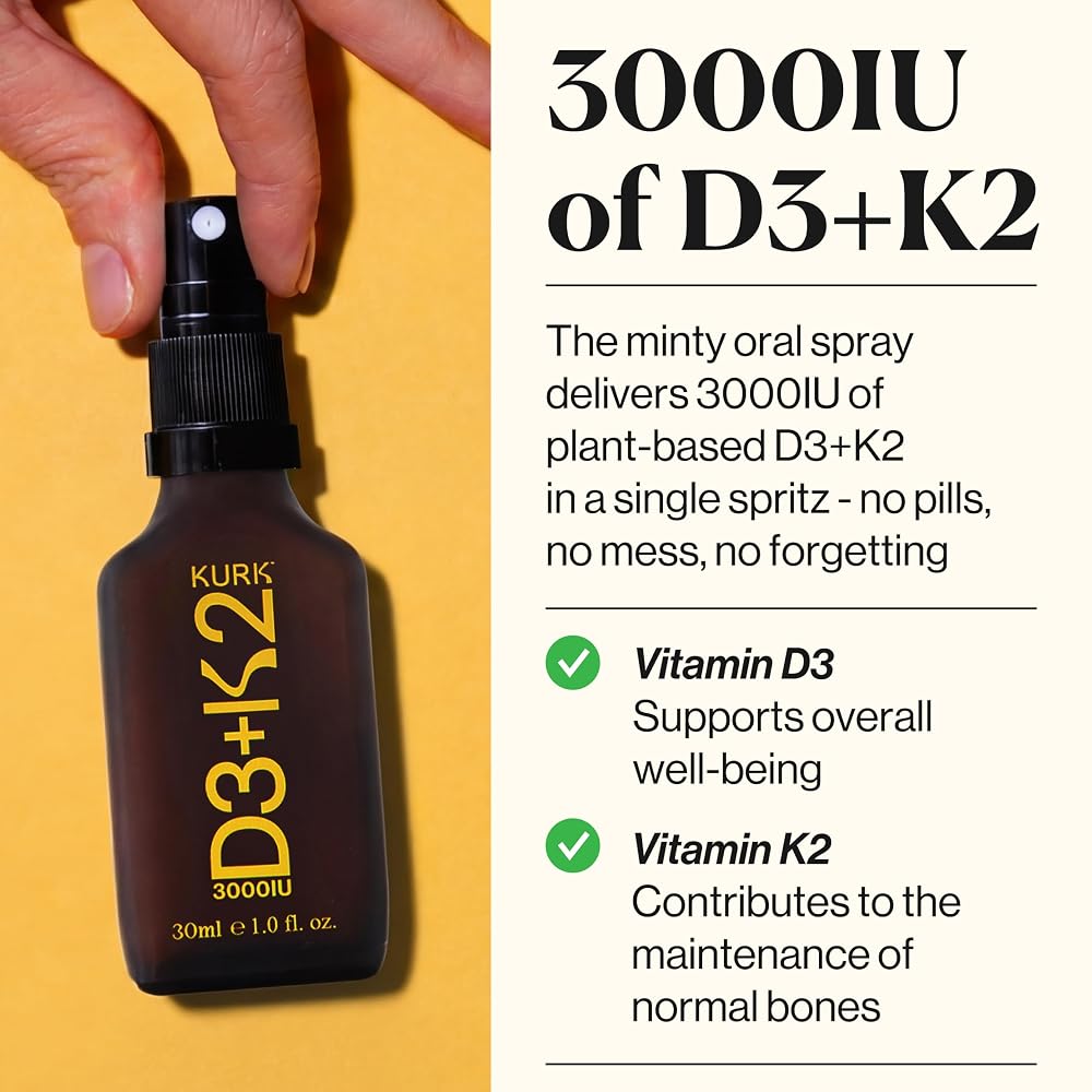Kurk Vegan Vitamin D3 K2 Spray for Everyday Wellness - 1 Fl Oz - image 3