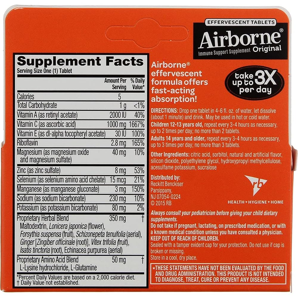 Airborne On-The-Go Packs Immune Support Powder Zesty Orange - 10 Count - image 2
