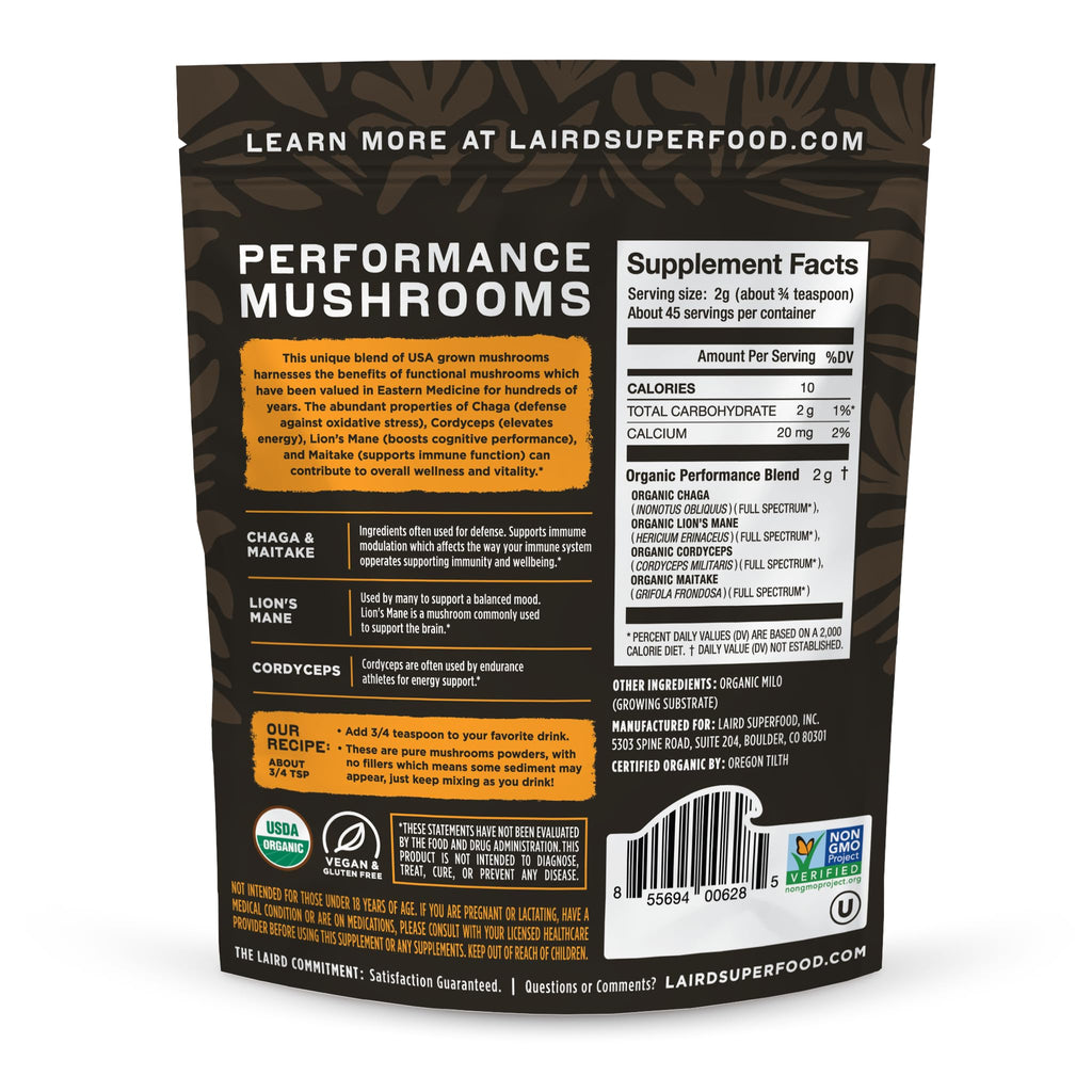 Laird Superfood Organic Performance Mushroom Blend - 3.17 oz - image 2
