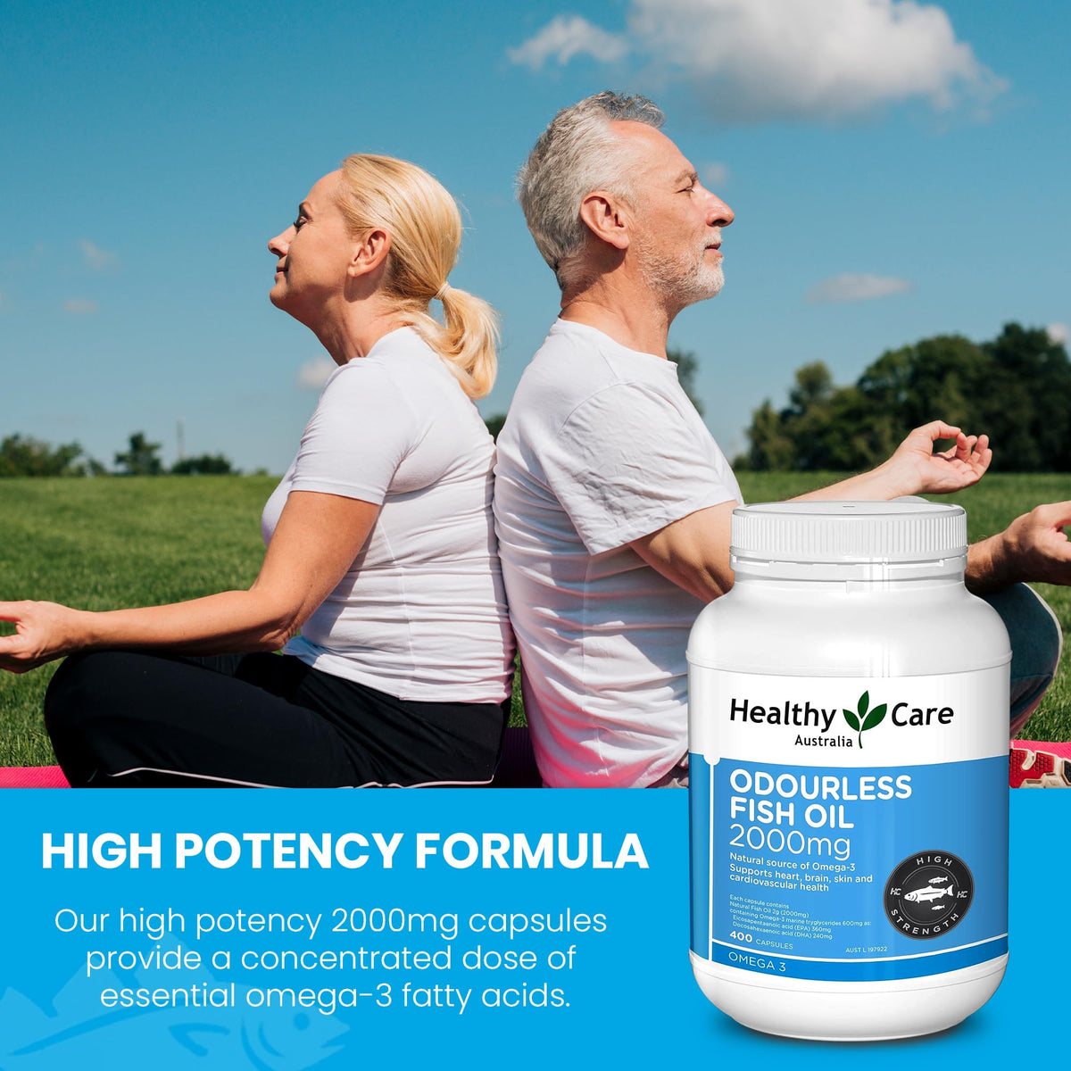Healthy Care Odourless Fish Oil 2000mg - 400 Softgels - image 4
