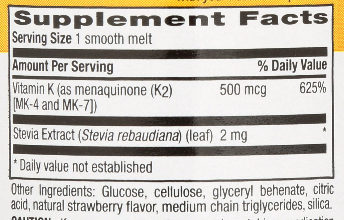 Country Life Vegan K2 Melts 500 MCG - 60 Count - image 3