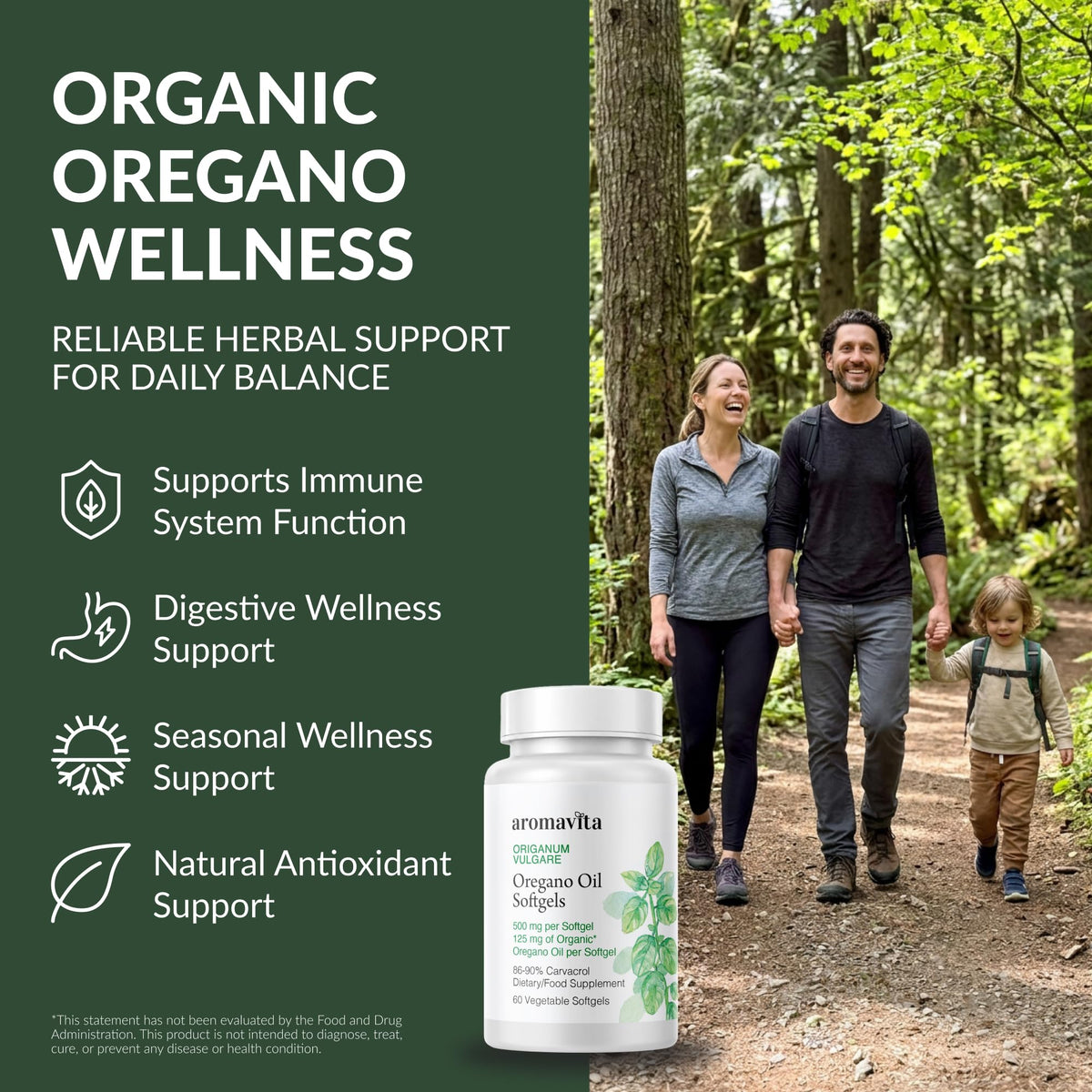 AROMAVITA Organic Greek Oil of Oregano Softgels 86-90% Carvacrol - 60 Softgels - image 3