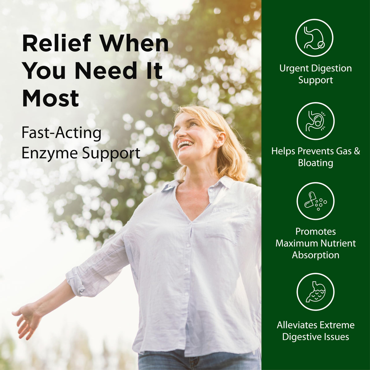 Flora Urgent Support Digestive Enzymes - 60 Vegetarian Capsules - image 3