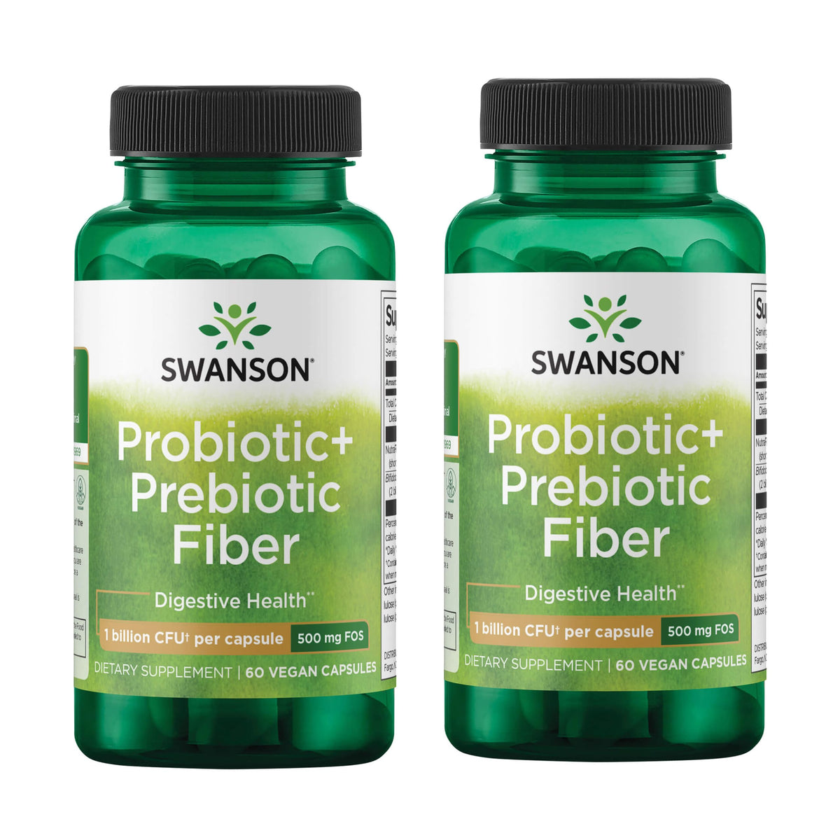 Swanson Prebiotic + Probiotic Fiber 500 Million CFU - 120 Vegetarian Capsules