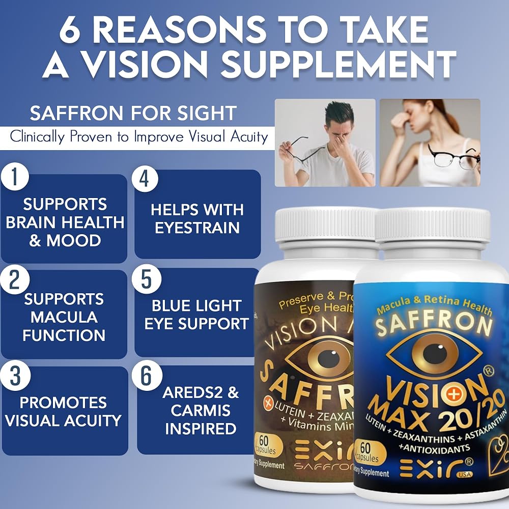 Vision Max 20/20 Eye Support with Lutein & Saffron - 120 Capsules - image 3