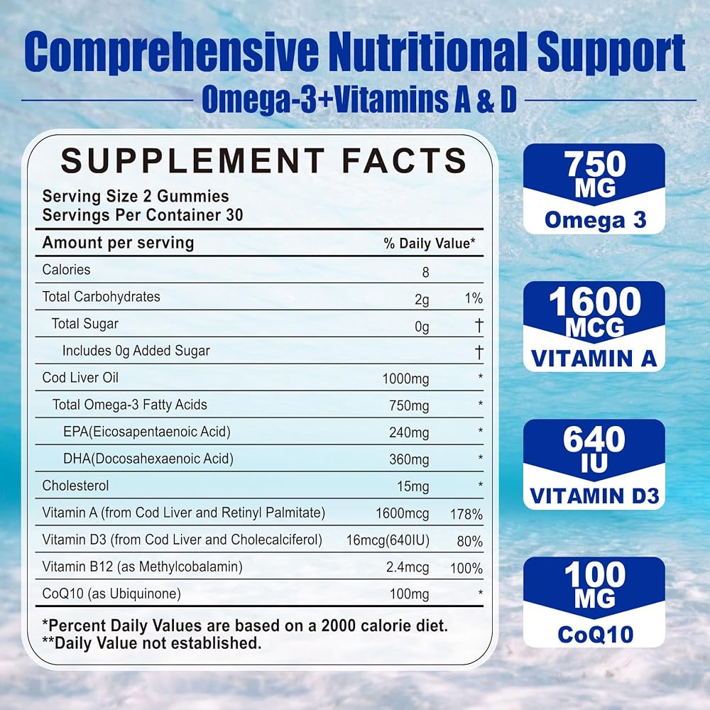 Nextdia Cod Liver Oil 1000mg Gummies with Vitamin A & D3 - 120 Count - image 2