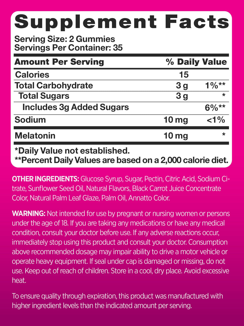 PINK Melatonin Gummies 10mg for Sleep - 70 Count - image 2