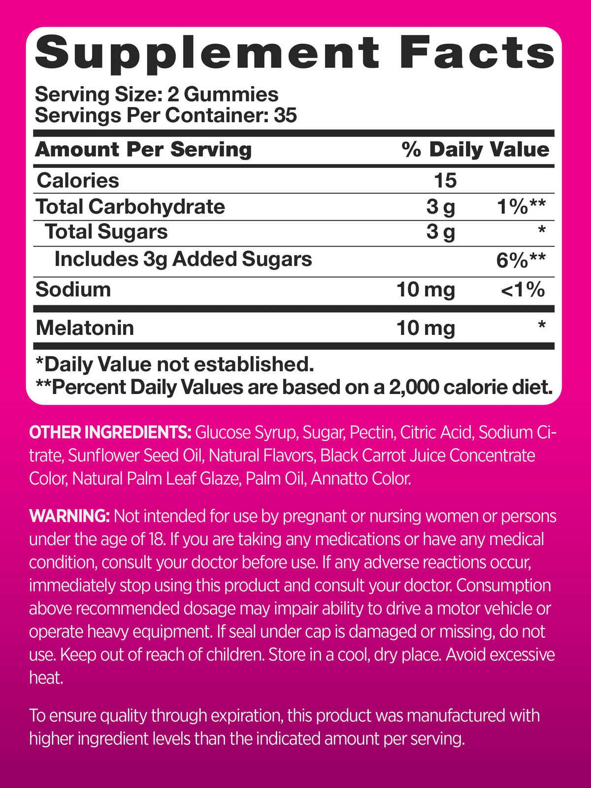 PINK Melatonin Gummies 10mg for Sleep - 70 Count - image 2