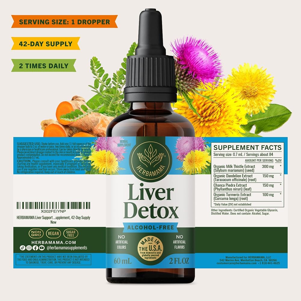 HERBAMAMA Liver Cleanse Detox & Repair Liquid - 2 Fl Oz - image 8