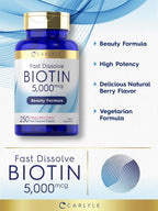 Carlyle Biotin 5000mcg for Hair, Skin & Nails - 250 Tablets - image 4