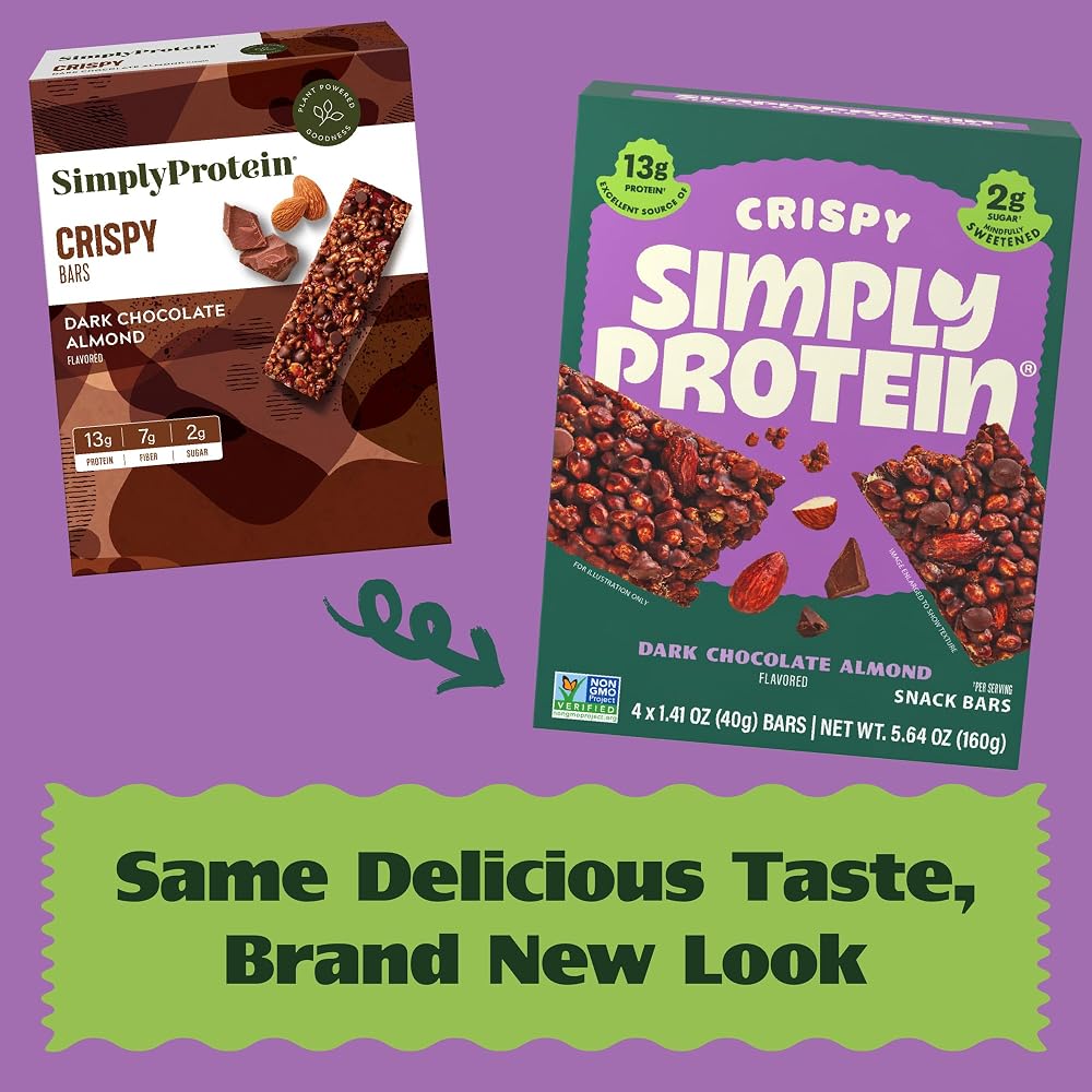 Simply Protein Dark Chocolate Almond Crispy Bars - 24 Bars - image 7