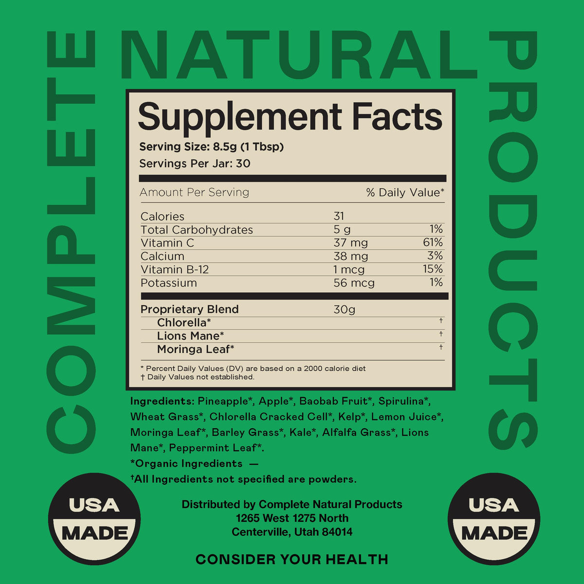 Complete Natural Products Good Greens Superfood Powder - 30 Servings - image 4