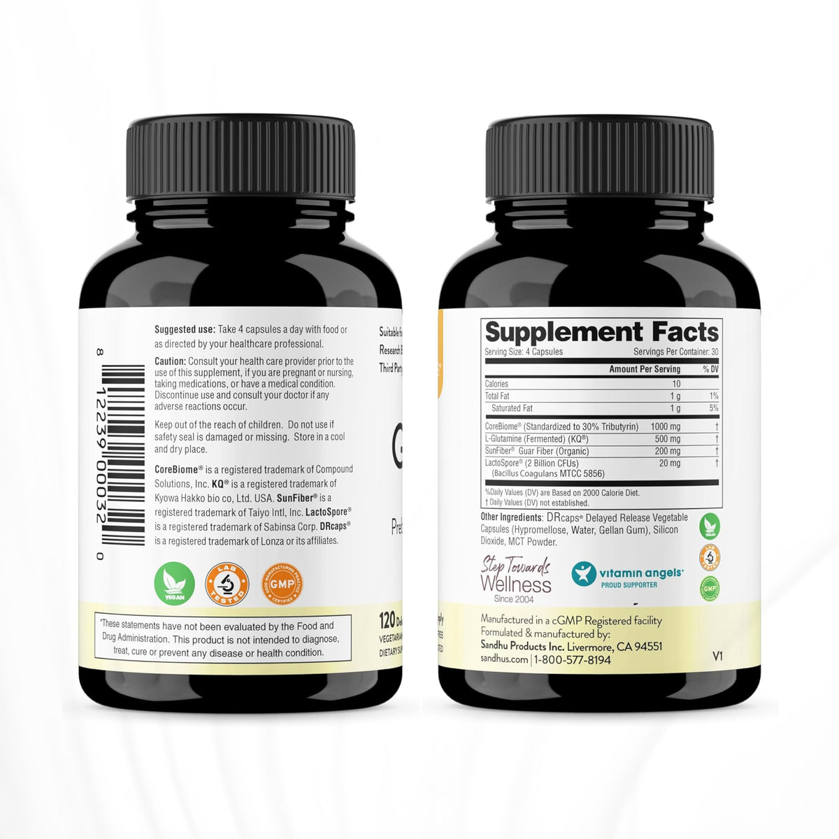 Sandhu's Gut Health Prebiotic Probiotic Postbiotic - 120 Capsules - image 3