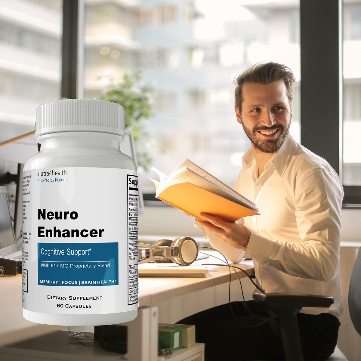 Nutra4health Neuro Enhancer Brain Booster Nootropic - 60 Capsules - image 4