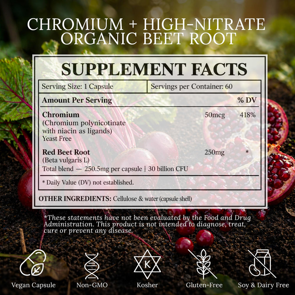 BioImmersion Chromium Polynicotinate with Red Beet Root - 60 Capsules - image 4