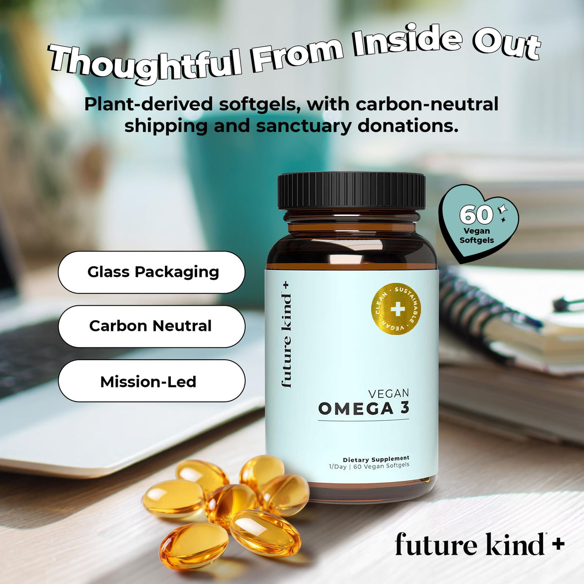 Future Kind Vegan Omega-3 Supplement for Memory & Mobility - 60 Softgels - image 8
