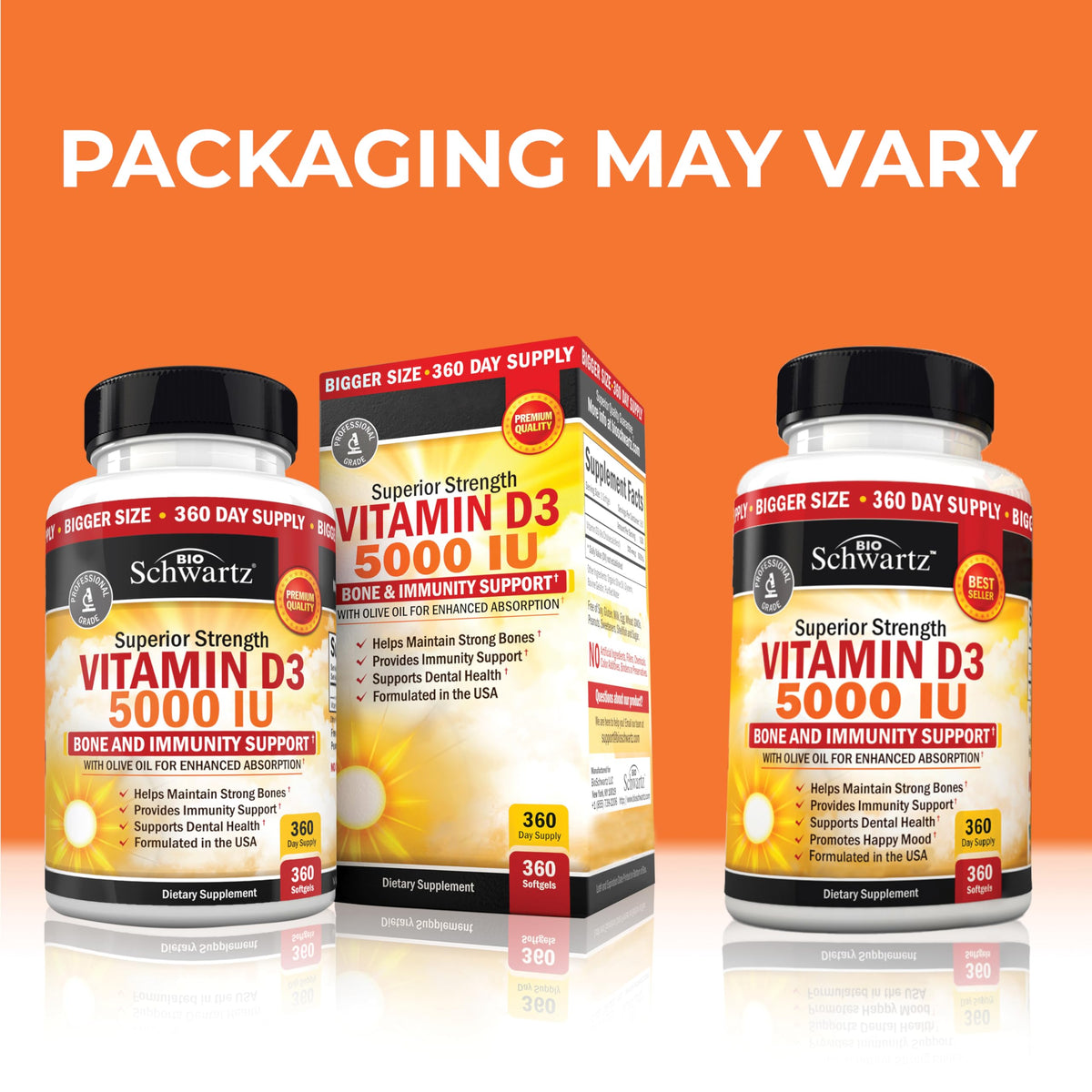 BioSchwartz Vitamin D3 5000 IU Immune Support - 360 Softgels - image 2