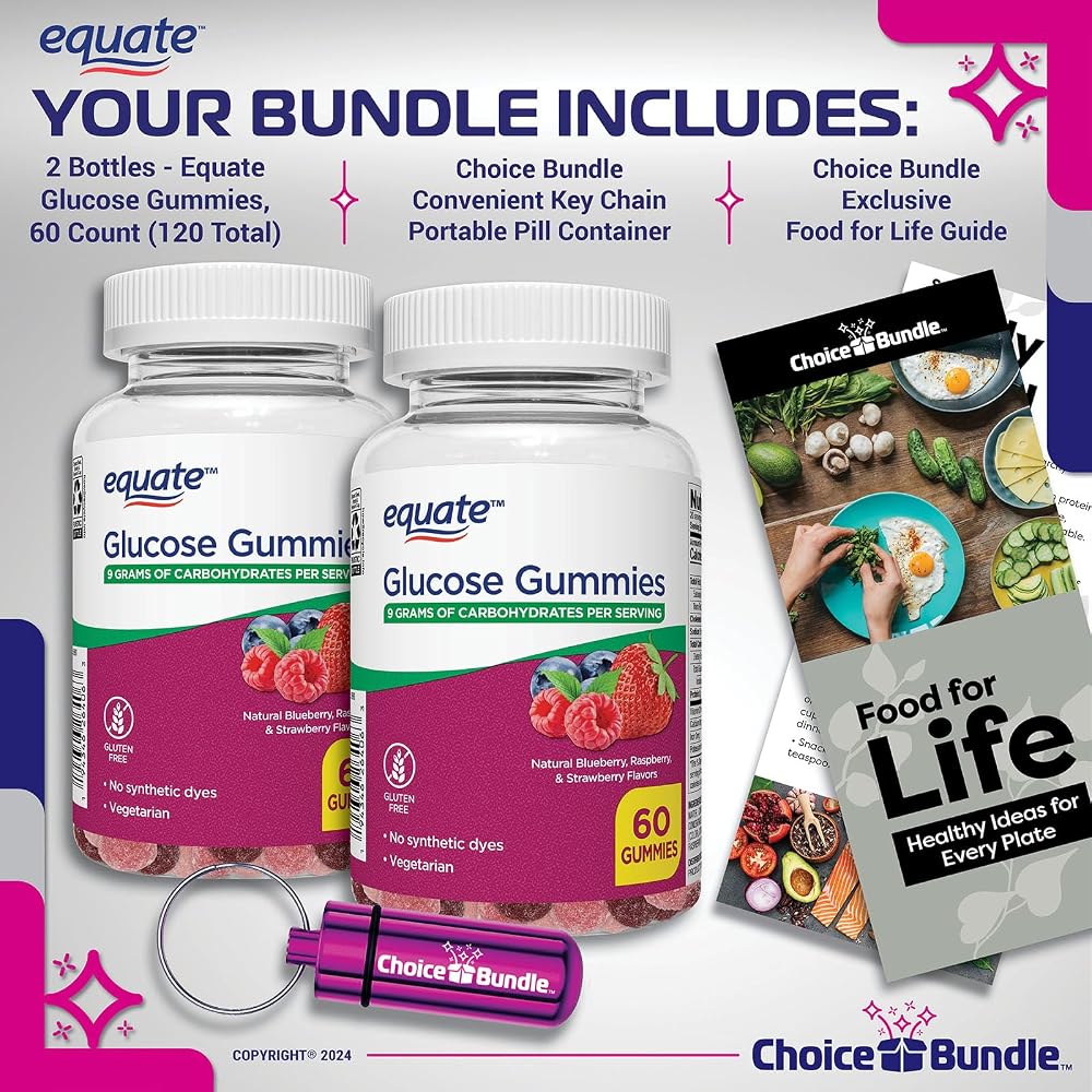 Choice Bundle Equate Glucose Gummies Berry Flavor - 120 Count - image 2