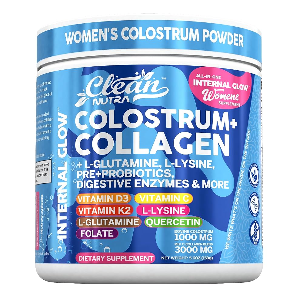 Clean Nutraceuticals Bovine Colostrum Powder with Collagen Peptides - 9.5 oz