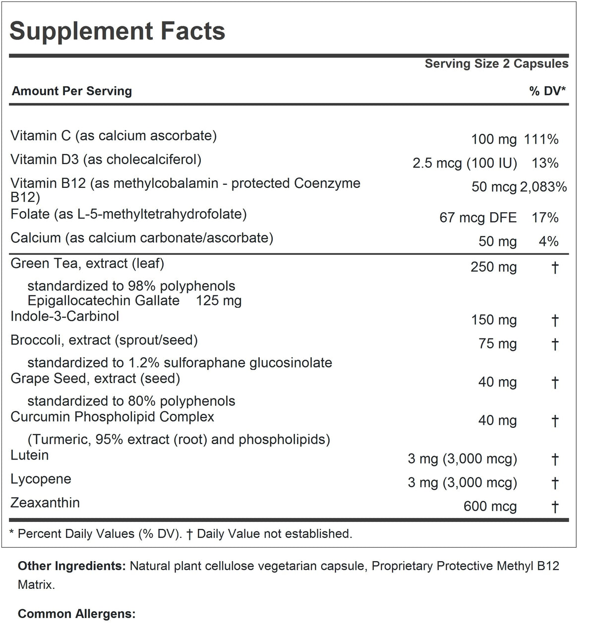 ANDREW LESSMAN Breast Health Capsules - Provides Protective Compounds