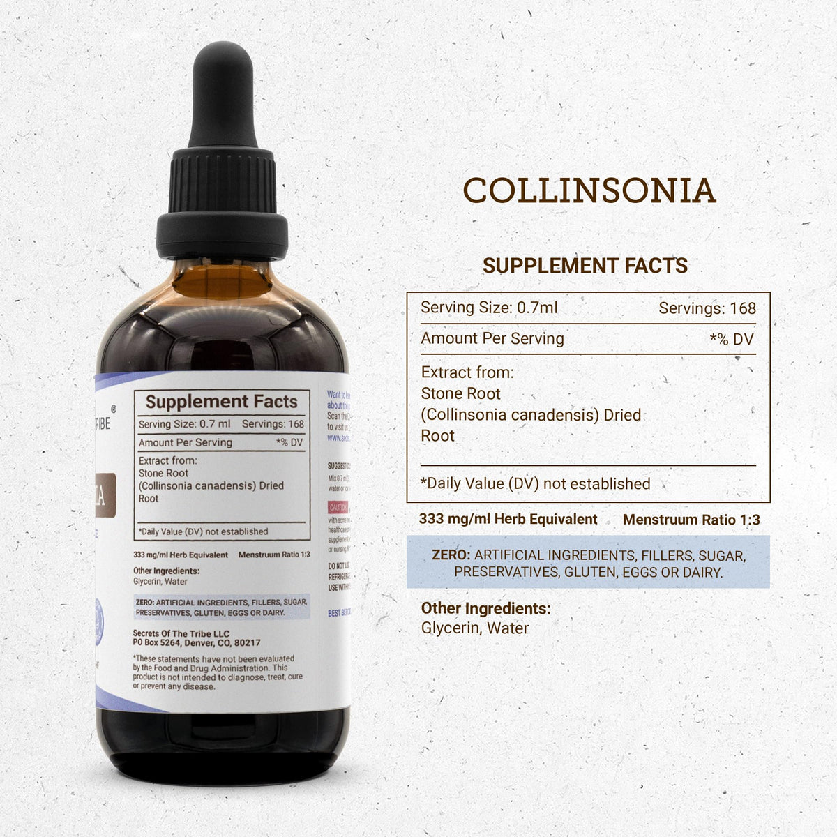 Secrets of the Tribe Collinsonia Tincture Alcohol-Free Extract