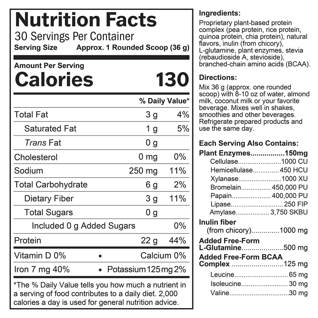 BrainMD Omni Protein Plant-Based Powder Chocolate - 30 Servings - image 4
