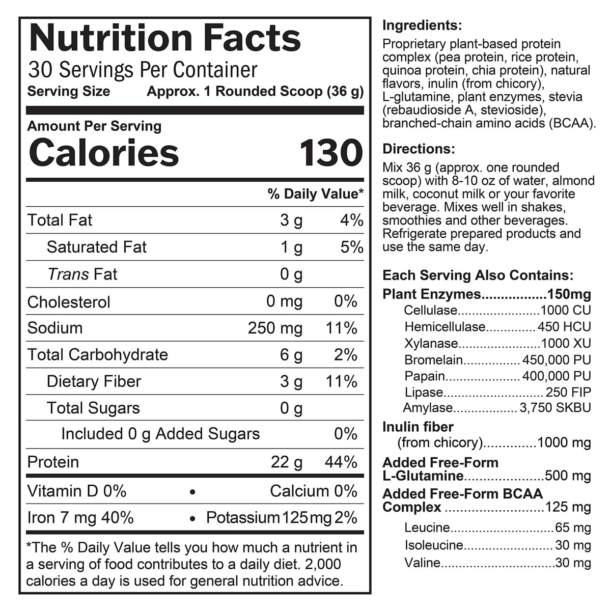 BrainMD Omni Protein Plant-Based Powder Chocolate - 30 Servings - image 4