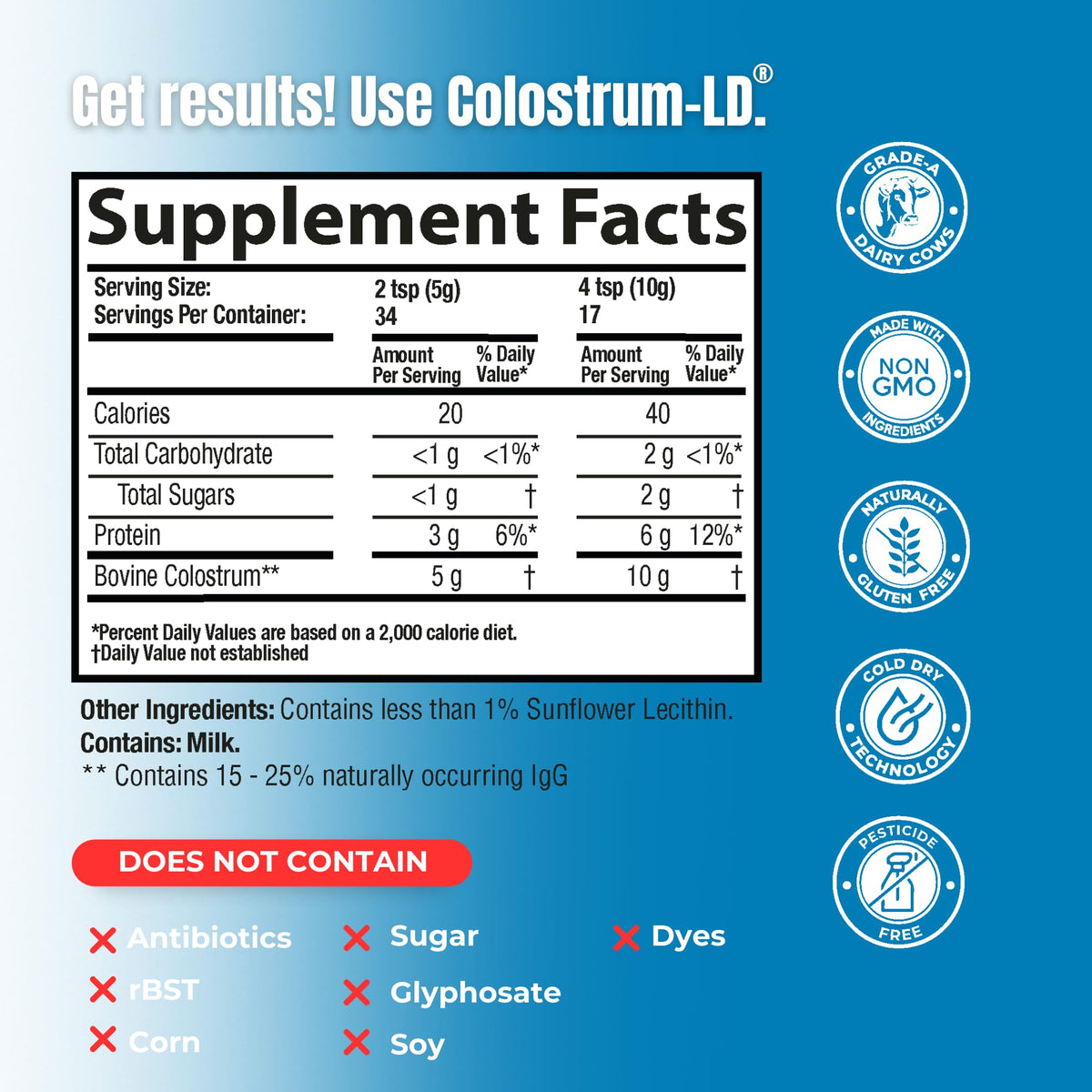 Colostrum-LD Liposomal Powder Unflavored - 6 oz - image 3