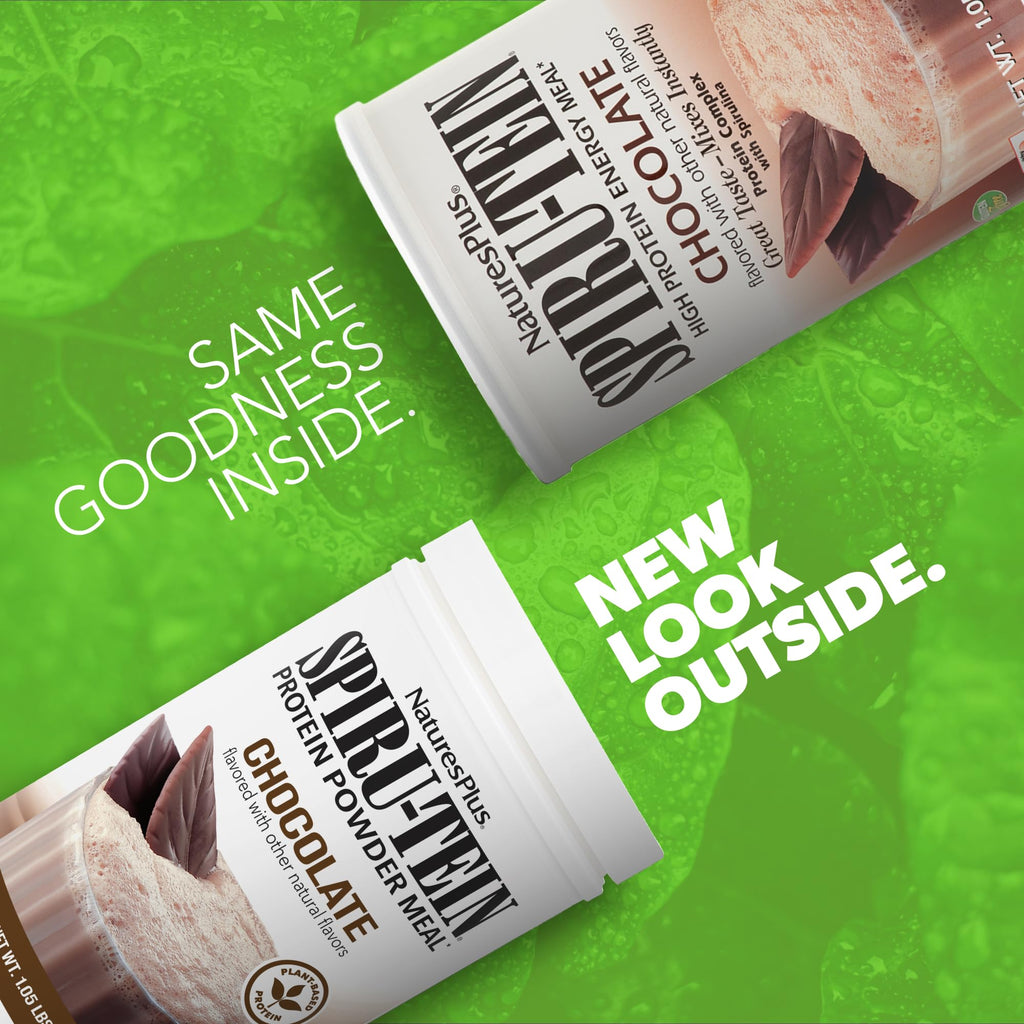 NaturesPlus SPIRU-TEIN Chocolate Plant-Based Protein Shake - 17 Servings - image 2
