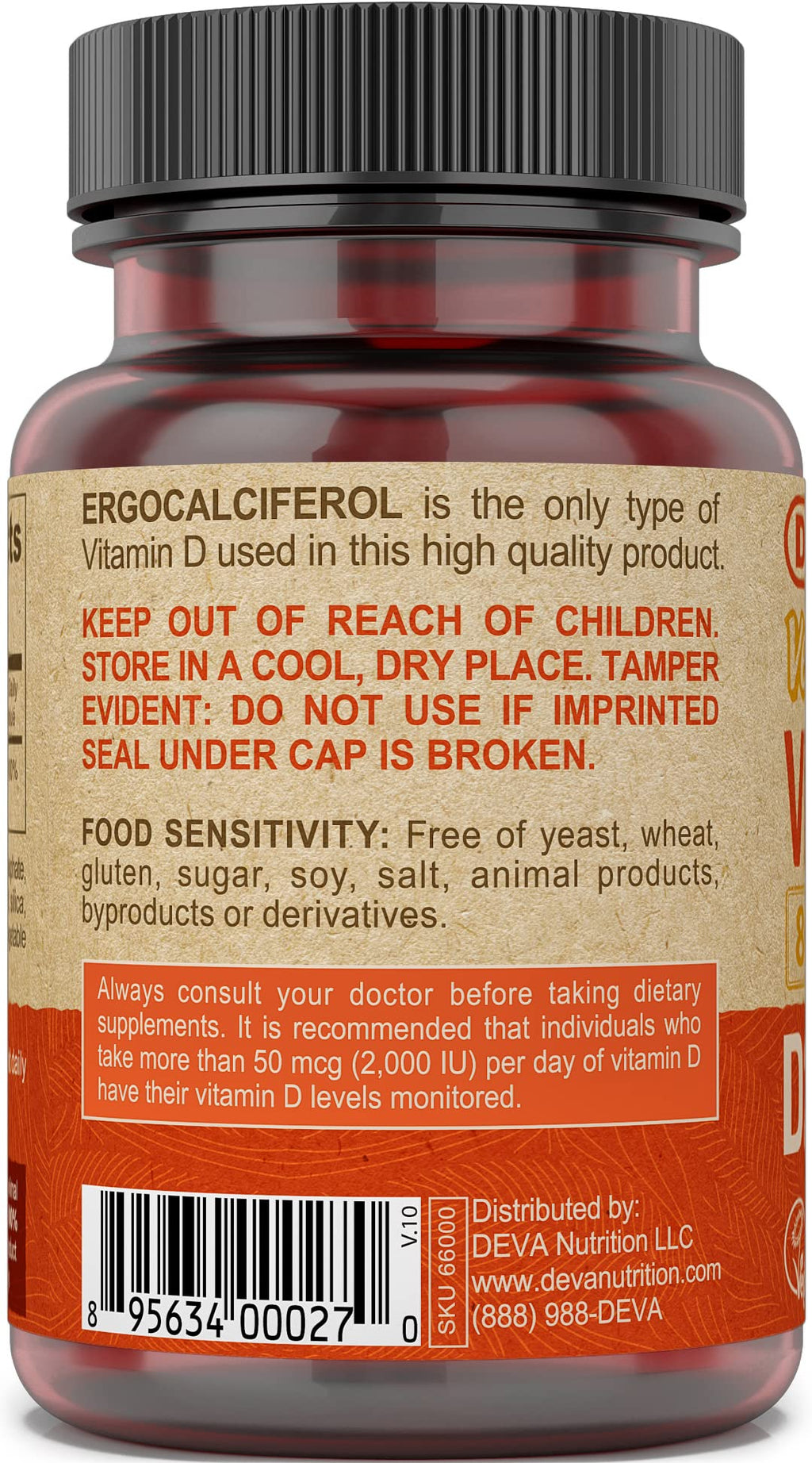 DEVA Vegan Vitamin D2 800 IU Supplement - 90 Tablets - image 4