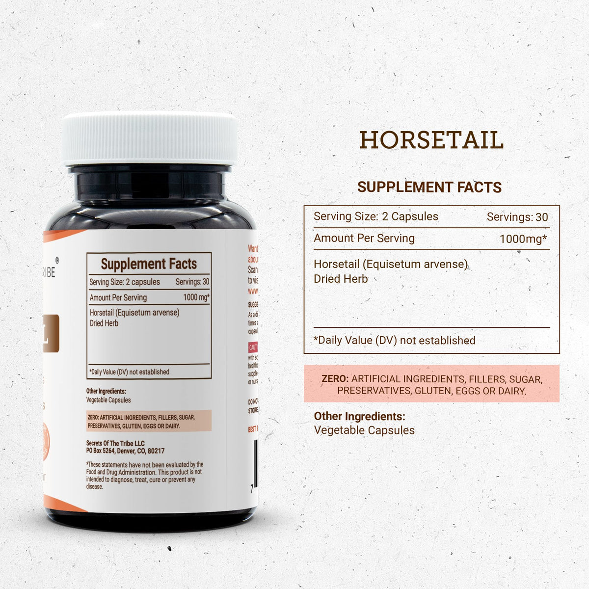 Secrets of the Tribe Horsetail 60/120 Capsules