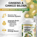 GreeNatr Ginkgo Biloba Panax Ginseng Moringa Capsules - 120 Count - image 3