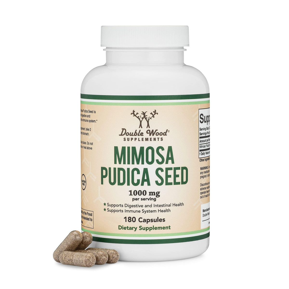 Double Wood Supplements Mimosa Pudica Seed 1000mg - 180 Capsules