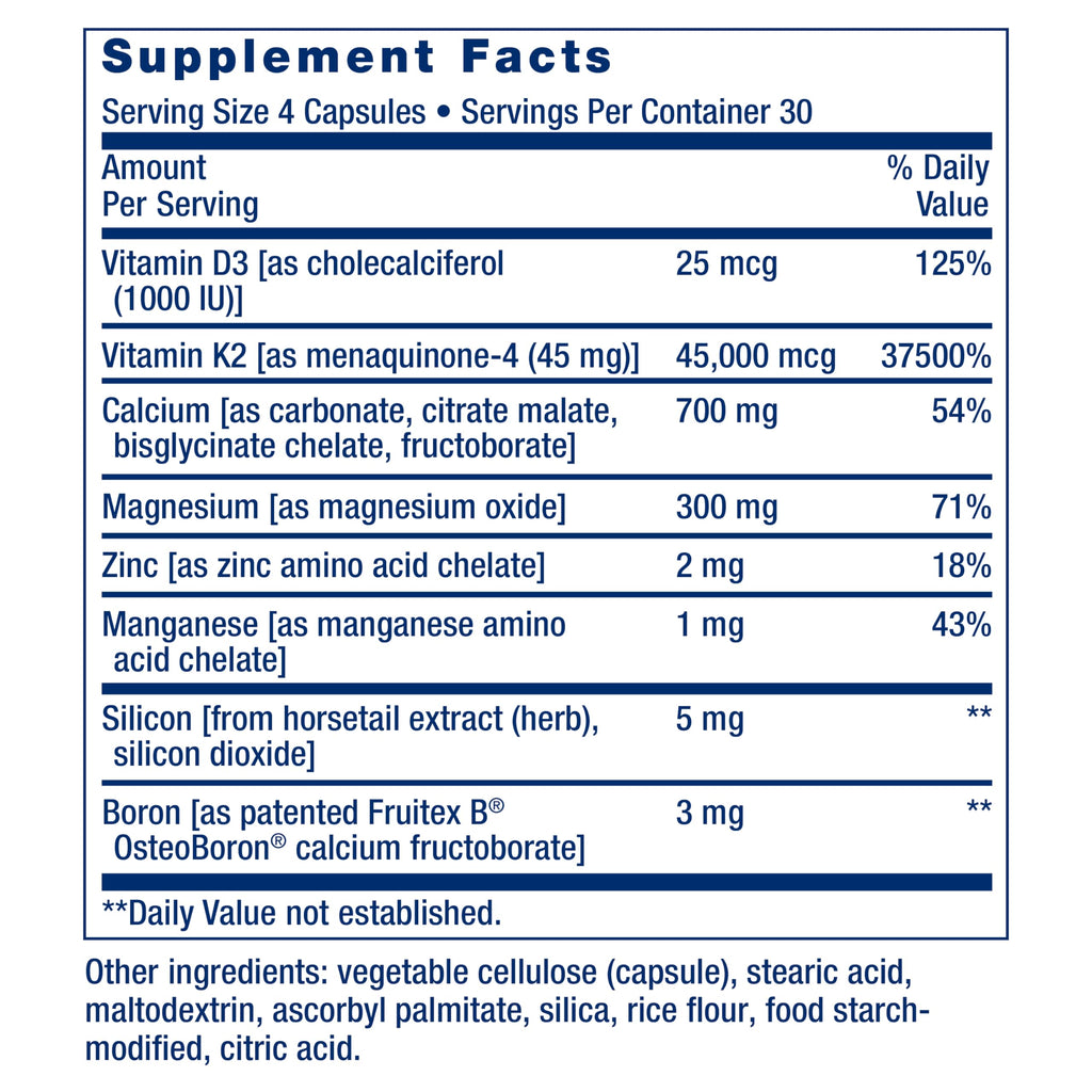 Life Extension Bone Restore Elite with K2 - 120 Capsules - image 3