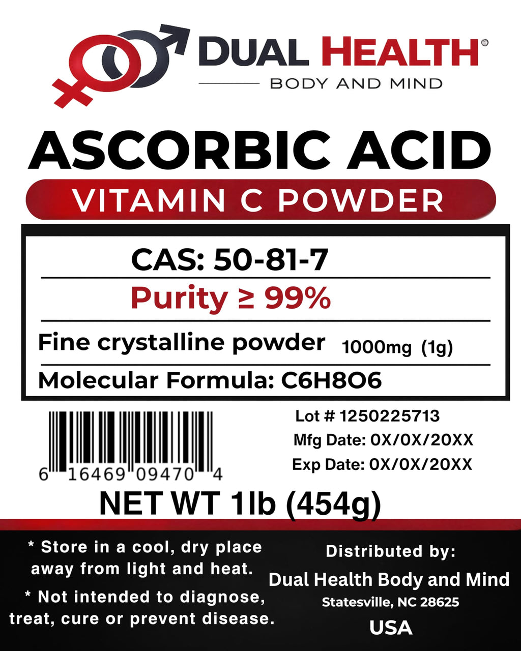 Dual Health Body & Mind L-Ascorbic Acid Powder
