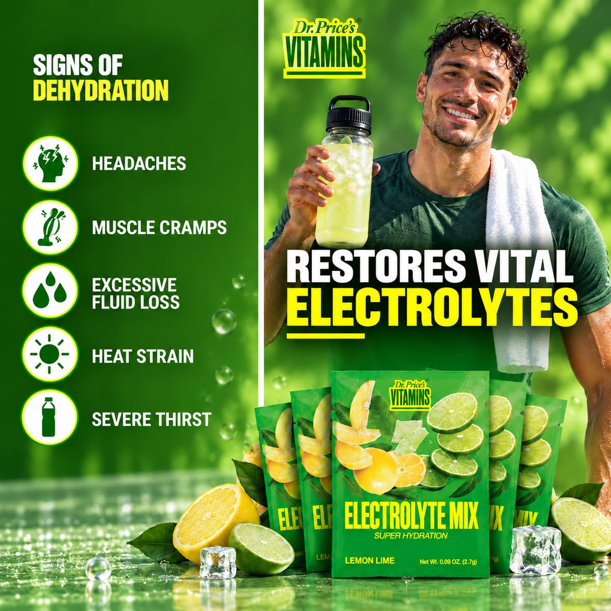 Dr. Price's Electrolytes Powder Lemon Lime - 30 Packets - image 3