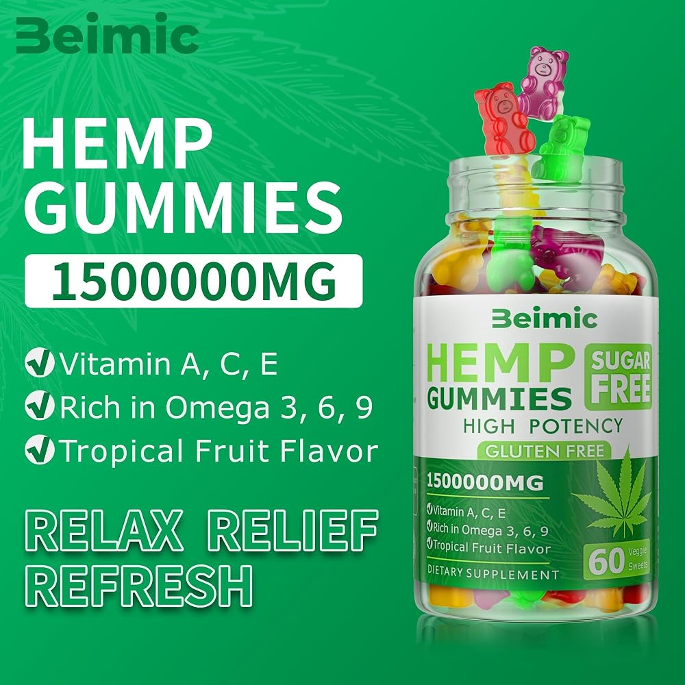 BEIMIC Naturals Fruit Hemp Gummies High Strength - 120 Count - image 2