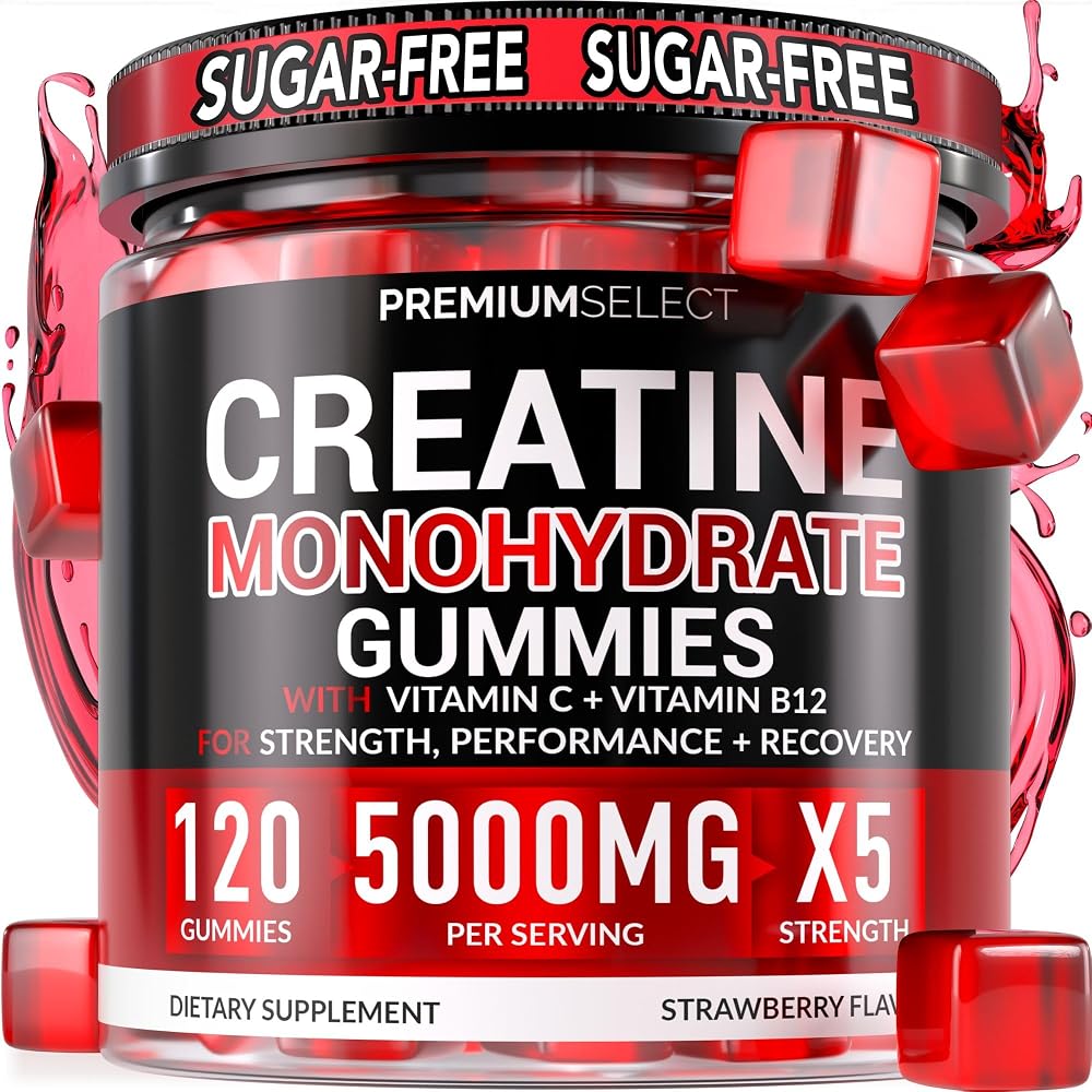 Premium Select Nutrition Creatine Monohydrate Gummies 5g - 120 Gummies