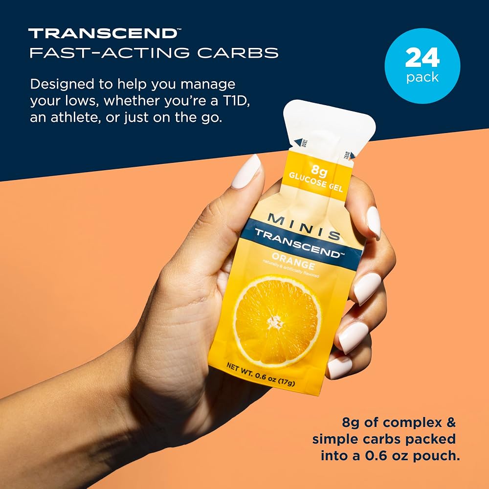 Transcend Foods Mini Orange Gel (.6 oz) Fast-Acting Carb Gel