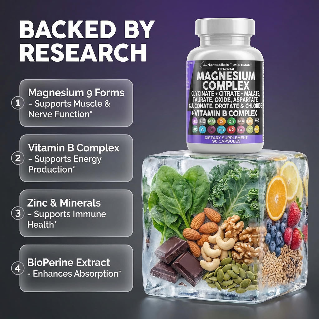 Clean Nutraceuticals Magnesium Complex with B Vitamins - 90 Capsules - image 3