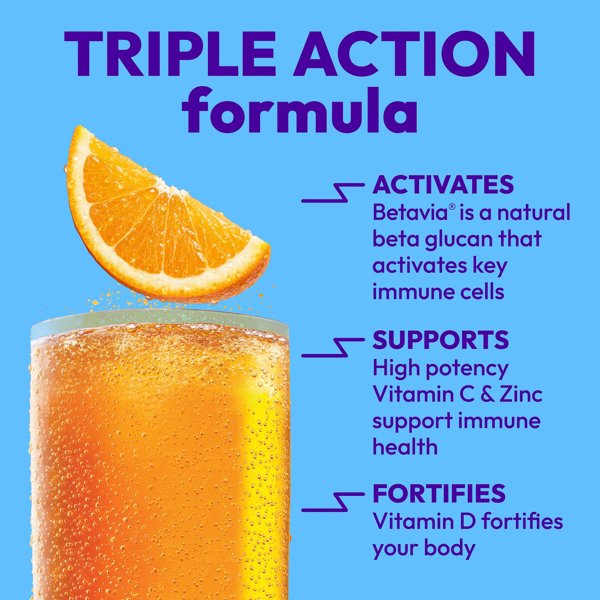 Emergen-C Immune+ Triple Action Immune Support Powder - 30 Packets - image 3