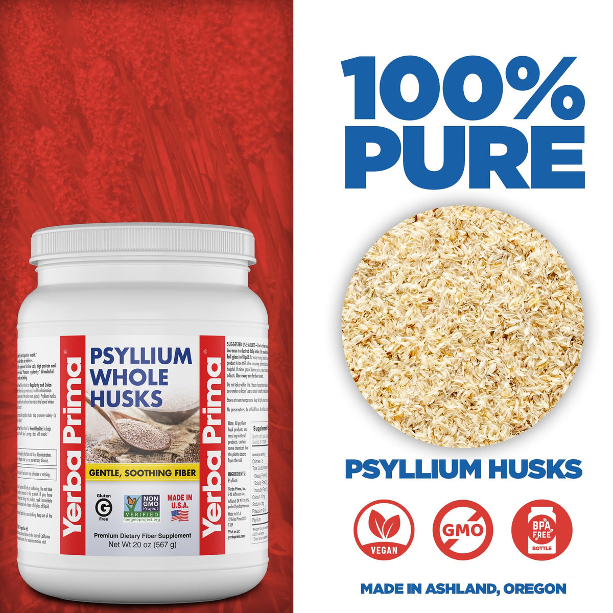 Yerba Prima Psyllium Whole Husks 20 oz