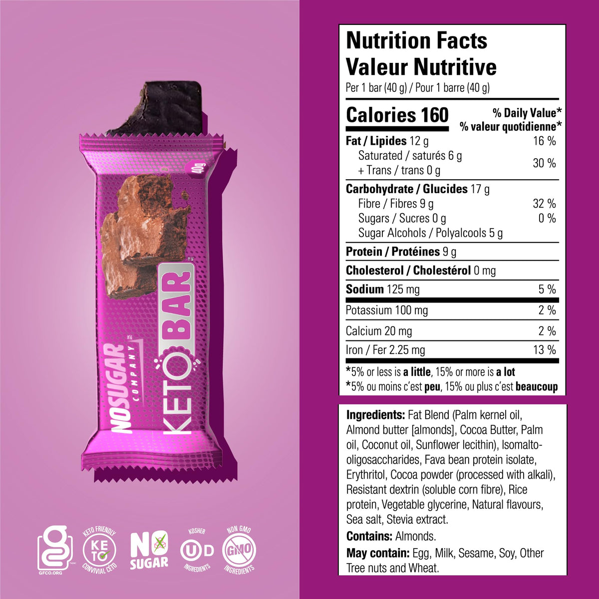 No Sugar Company Keto Bar Fudge Brownie - 12 Count - image 6